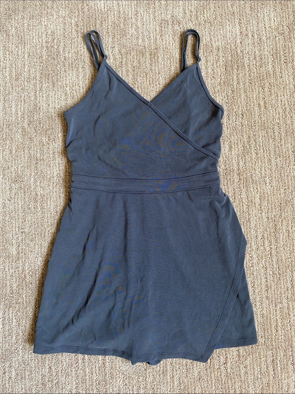 Abercrombie and Fitch Gray Spaghetti Strap Romper